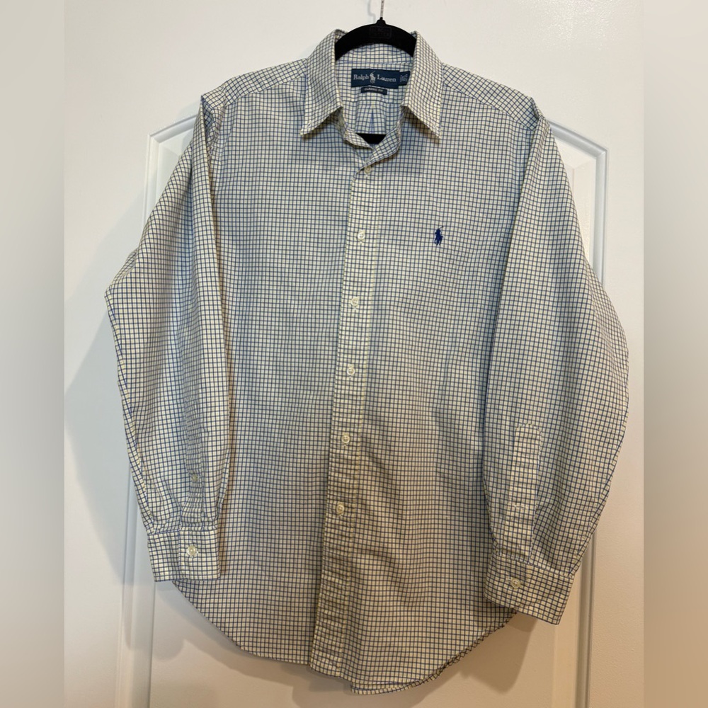Ralph Lauren Classic Fit Men’s Shirt Blue Yellow White Plaid